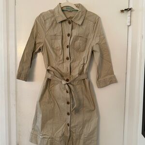 Boden Khaki Shirt Dress Size 8